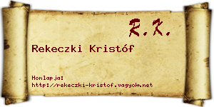 Rekeczki Kristóf névjegykártya
